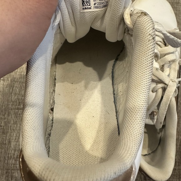 Adidas Baseline AQ0783 White Copper Sneakers Size 6 Big Kids‎ Lace Up Metallic - Picture 9 of 10